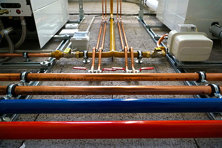 focus photo of brown, blue, and red tubes thumbnail