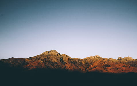 brown mountain under white sky thumbnail