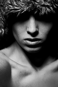 greyscale photo of person wearing fut wig thumbnail