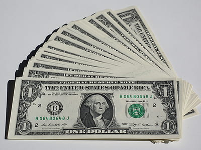 U.S. dollar banknote lot placed on tabletop thumbnail