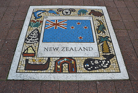 blue and red animal tile New Zealand tile thumbnail