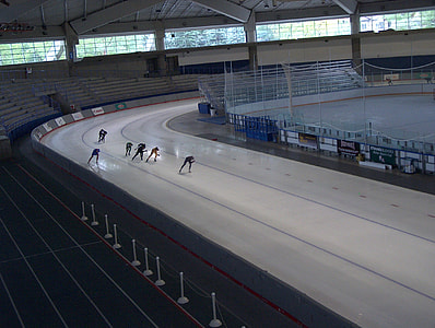 Olympic Ice skating race track  in Calgary, Alberta, Canada thumbnail