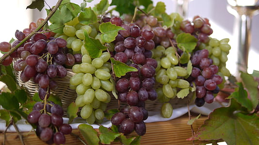 green and purple grape fruits on basket thumbnail
