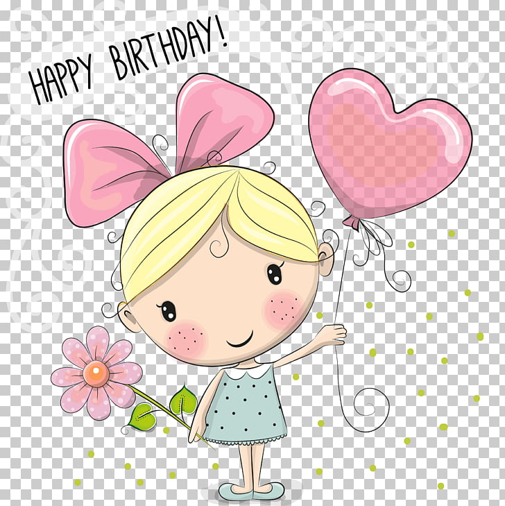 Little Girl Birthday Cartoon