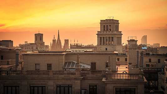 city buildings during sunset thumbnail