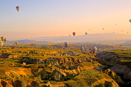 assorted-color air hot balloons flying during daytime thumbnail