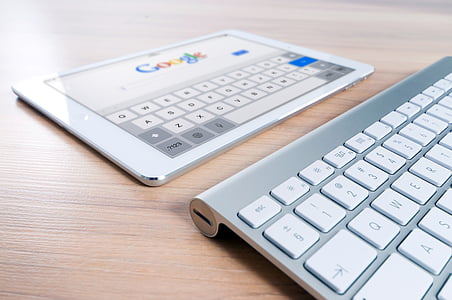 white iPad showing Google thumbnail