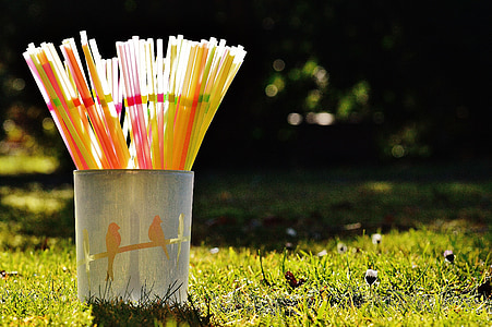 assorted-color straw in the white mug thumbnail