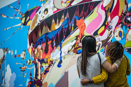multicolored wall art at daytime thumbnail