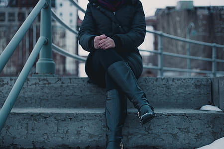 photo of person sitting on stairs thumbnail