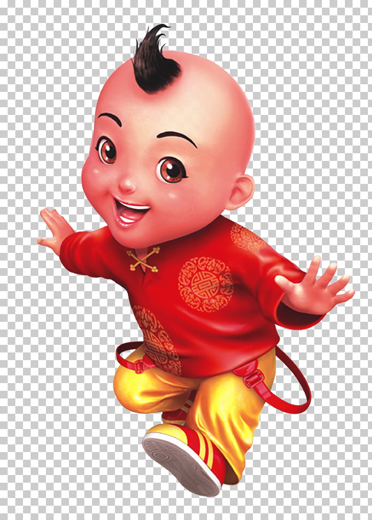 China Chinese New Year Child Reunion Dinner Hairstyle Red Boy Png