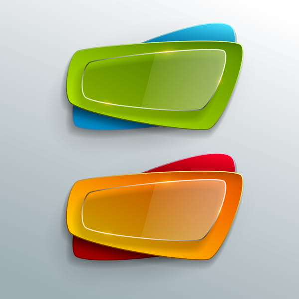 Transparent Reflecting Glass Banners Vector 02 Ai File Free