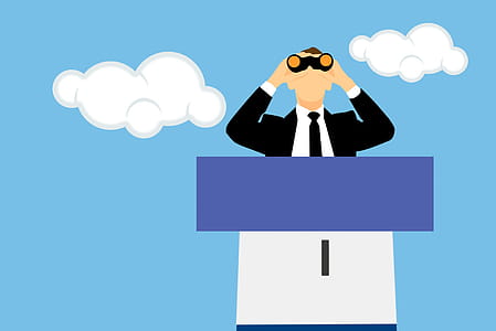 Illustration of businessman looking for new opportunities. thumbnail