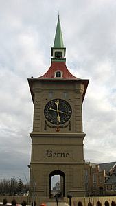 Clock tower in downtown Berne in Indiana thumbnail
