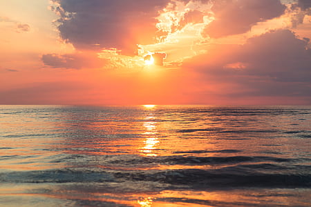 sunset over calm sea thumbnail