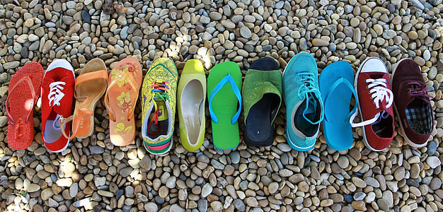 unpaired shoes, sandals, and flip-flops thumbnail
