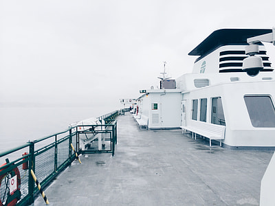 photo of ship deck under cloudy sky during daytime thumbnail