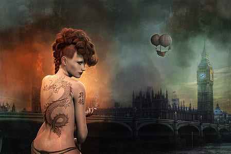 black dragon tattoo on woman's body thumbnail