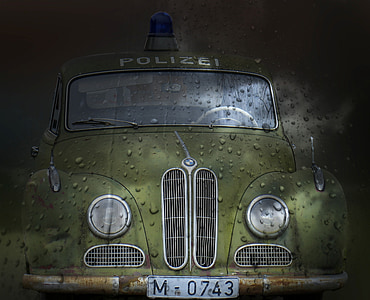 vintage green BMW police car thumbnail