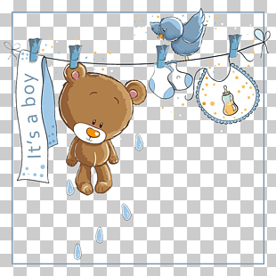 Wedding invitation Baby shower Infant Paper Punchbowl.com, Baby Bear cartoon illustration, brown bear plush toy hanging on string PNG clipart