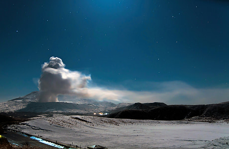 photography of smoking mountain during daytime thumbnail