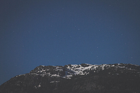 black, gray, and white mountain under blue sky thumbnail