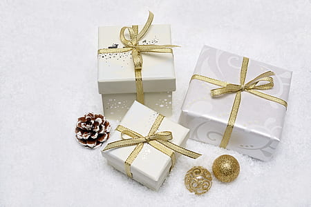 three white and brown gift boxes thumbnail