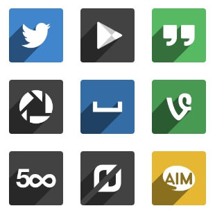 Miu square shadow social svg vector icon sets