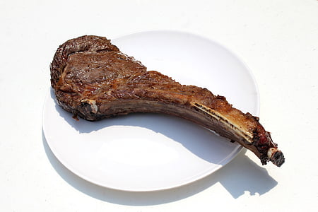 roasted meat served on plate thumbnail