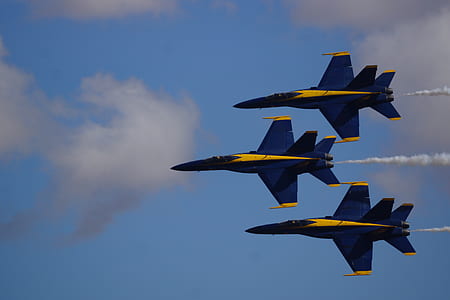 three jet planes doing an airshow thumbnail