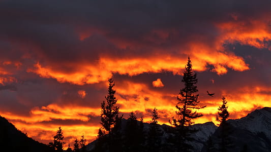 photo of snow covered mountain during sunset thumbnail