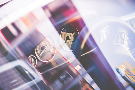 Car Dashboard in Abstract City Reflections thumbnail