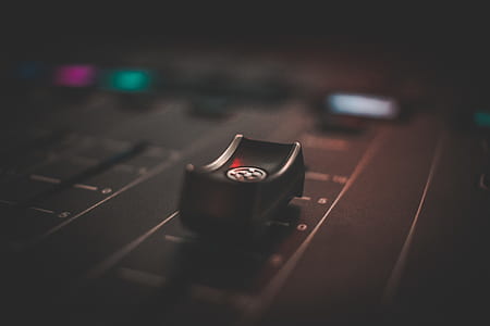 black audio mixer on selective focus photo thumbnail
