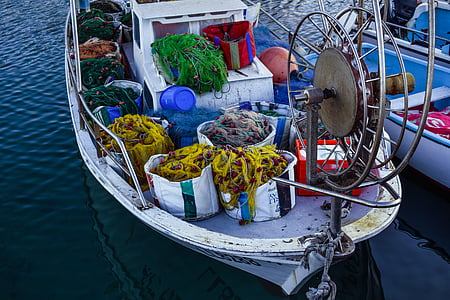 white sack on boat near reel thumbnail