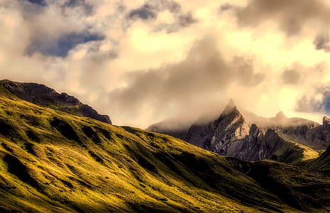 brown mountains and clouds thumbnail