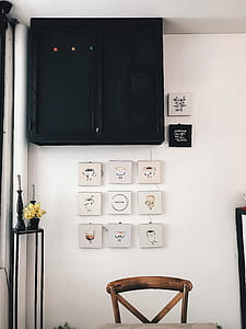 black wooden wall-mounted cabinet thumbnail
