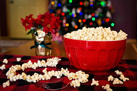 bowl of popcorn selective focus photograph thumbnail