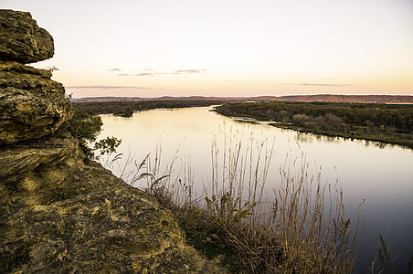 Wisconsin River Landscape at Dusk at Ferry Bluff thumbnail