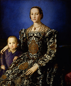 painting woman beside a boy wearing dress thumbnail