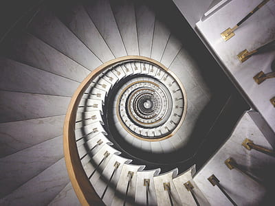 aerial photography of spiral stairs thumbnail