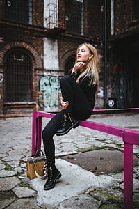 Portrait of young woman on the street thumbnail