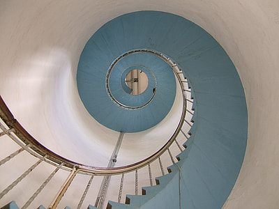 photography of blue concrete spiral stairs thumbnail
