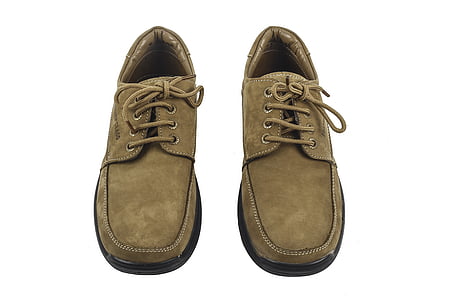 pair of brown lace-up shoes thumbnail