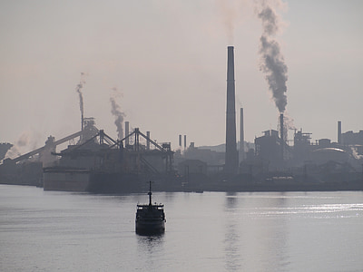 grayscale photo of factories thumbnail