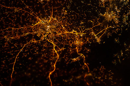 Liege, Belgium at Night taken from the ISS thumbnail