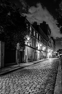 grayscale photography of street and buildings thumbnail