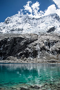 landscape photography of mountain in front body of water thumbnail