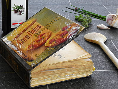Corn Flakes book near brown wooden spatula thumbnail