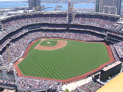 aerial photography of baseball stadium thumbnail