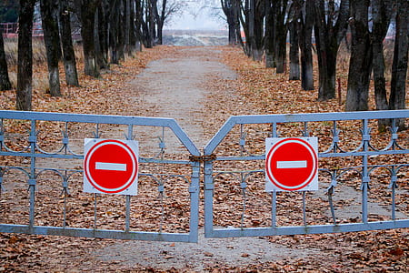closed gray metal gate thumbnail